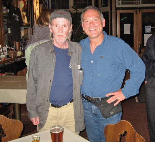 With Iconic Folkster Bill Morressey at Cafe Carpe in Ft Atkinson, WI. after our show.